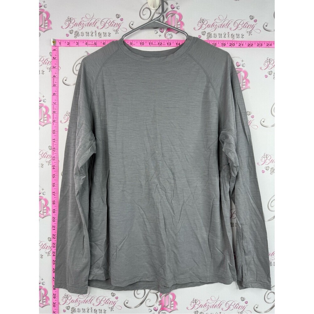 True north long sleeve merino wool grey Lightweight Long-Sleeve Crew Shirt